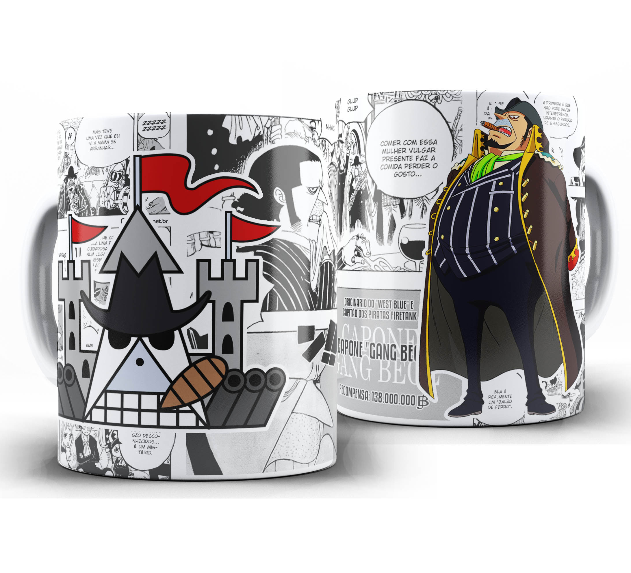Caneca Anime Mangá - One Piece - Capone Bege